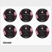 Exotic Black Product Labels roze Hawaii Flowers (Vel)