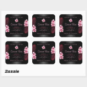 Exotic Black Product Labels roze Hawaii Flowers (Vel)
