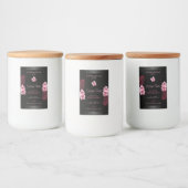 Exotic Black Product Labels roze Hawaii Flowers Voedselcontainer Etiket (Flessen)