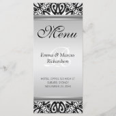 Exotic Black & White Decor Wedding Menu Kaart (Voorkant)