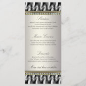 Exotic Black White Pattern Decor Wedding Menu (Achterkant)
