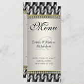Exotic Black White Pattern Decor Wedding Menu (Voorkant / Achterkant)