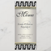 Exotic Black White Pattern Decor Wedding Menu (Voorkant)