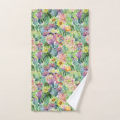 Exotic Blooming Waterverf Cacti Pattern Bad Handdoek (Handdoek)