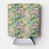 Exotic Blooming Waterverf Cacti Pattern Blikjeskoeler (Voorkant)