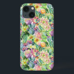 Exotic Blooming Waterverf Cacti Pattern Case-Mate iPhone Case<br><div class="desc">Exotische waterverf-bloeiende cactussen met bloespatroon. | © en ® Bigstock® - Alle rechten voorbehouden.</div>