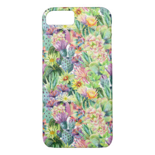 Exotic Blooming Waterverf Cacti Pattern Case-Mate iPhone Case