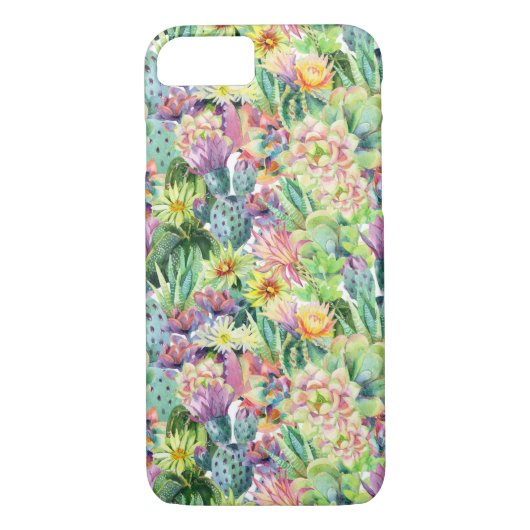 Exotic Blooming Waterverf Cacti Pattern Case-Mate iPhone Case (Achterkant)