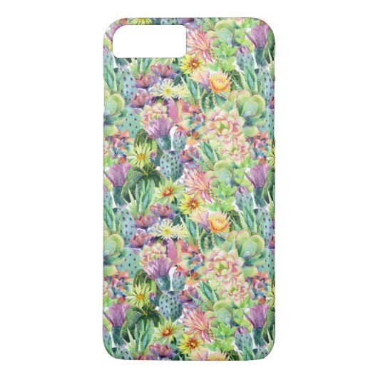 Exotic Blooming Waterverf Cacti Pattern Case-Mate iPhone Case (Achterkant)