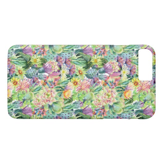Exotic Blooming Waterverf Cacti Pattern Case-Mate iPhone Case (Achterkant (Horizontaal))