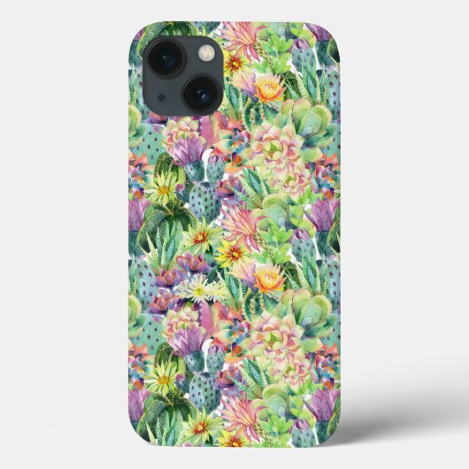 Exotic Blooming Waterverf Cacti Pattern Case-Mate iPhone Case (Achterkant)