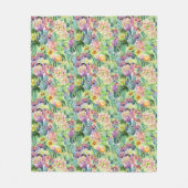 Exotic Blooming Waterverf Cacti Pattern Fleece Deken (Voorkant)
