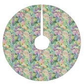 Exotic Blooming Waterverf Cacti Pattern Kerstboom Rok (Voorkant)