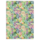 Exotic Blooming Waterverf Cacti Pattern Klembord (Achterkant)