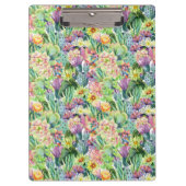 Exotic Blooming Waterverf Cacti Pattern Klembord (Voorkant)