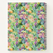 Exotic Blooming Waterverf Cacti Pattern Notitieboek (Achterkant)