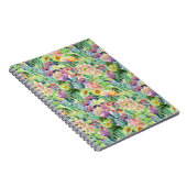 Exotic Blooming Waterverf Cacti Pattern Notitieboek (Rechterzijde)