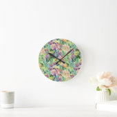 Exotic Blooming Waterverf Cacti Pattern Ronde Klok (Huis)