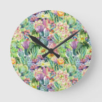 Exotic Blooming Waterverf Cacti Pattern