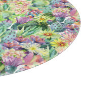 Exotic Blooming Waterverf Cacti Pattern Snijplank (Hoek)