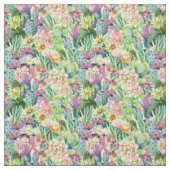 Exotic Blooming Waterverf Cacti Pattern Stof (Swatch)