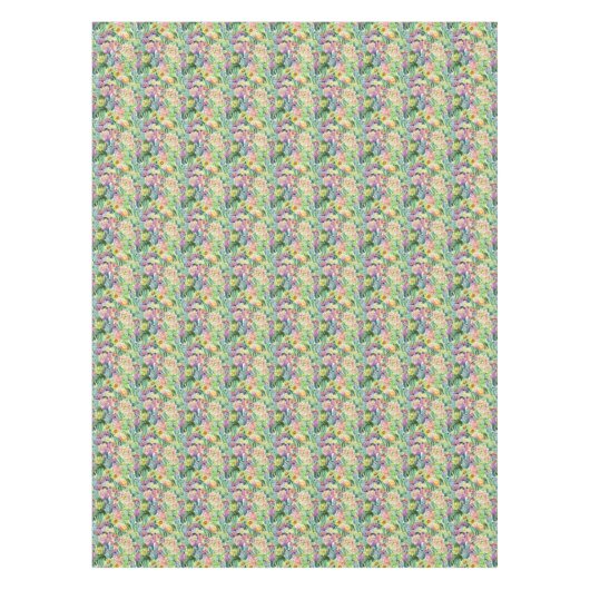 Exotic Blooming Waterverf Cacti Pattern Tafelkleed (Voorkant)