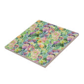 Exotic Blooming Waterverf Cacti Pattern Tegeltje (Zijkant)