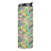 Exotic Blooming Waterverf Cacti Pattern Thermosbeker (Gedraaid links)