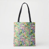 Exotic Blooming Waterverf Cacti Pattern Tote Bag (Voorkant)