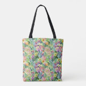 Exotic Blooming Waterverf Cacti Pattern Tote Bag (Achterkant)