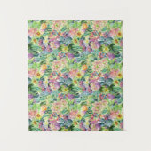 Exotic Blooming Waterverf Cacti Pattern Wandkleed (Voorkant)
