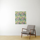 Exotic Blooming Waterverf Cacti Pattern Wandkleed (In situ)