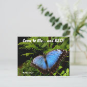 Exotic blue butterfly 2 briefkaart (Staand voorkant)
