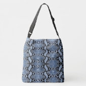 Exotic Blue Denim Python Snakeskin Crossbody Tas (Achterkant)