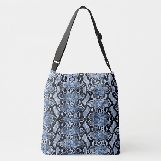 Exotic Blue Denim Python Snakeskin Crossbody Tas (Achterkant)