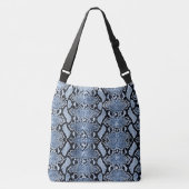 Exotic Blue Denim Python Snakeskin Crossbody Tas (Voorkant)