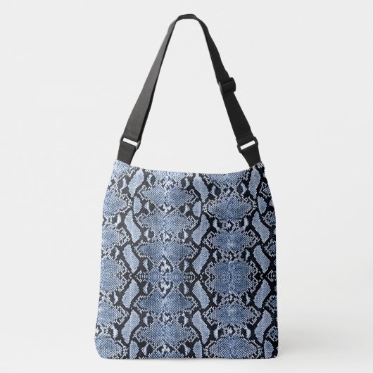 Exotic Blue Denim Python Snakeskin Crossbody Tas (Voorkant)