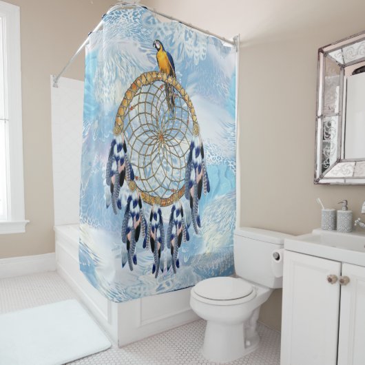 Exotic Blue Dream Catcher Badkamer Douchegordijn (In situ)