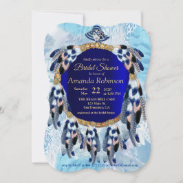 Exotic Blue Dream Catcher Bridal Shower Kaart