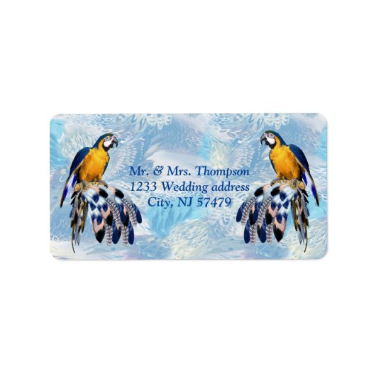 Exotic Blue Dream Catcher briefpapier Etiket (Voorkant)