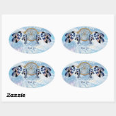 Exotic Blue Dream Catcher Briefpapier Ovale Sticker (Vel)