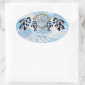 Exotic Blue Dream Catcher Briefpapier Ovale Sticker (Tas)