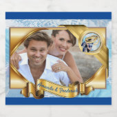 Exotic Blue Dream Catcher bruiloft Sparkling Wijnetiket (Enkel label)