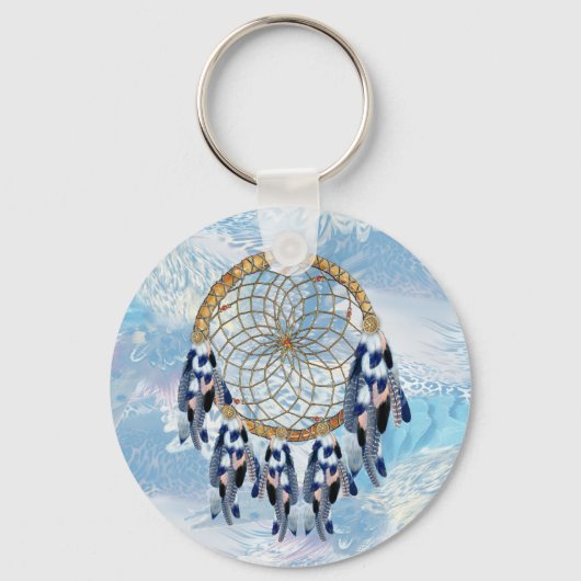 Exotic Blue Dream Catcher Groomsman cadeau Sleutelhanger (Voorkant)
