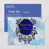 Exotic Blue Dream Catcher Hartelijk dank Aankondigingskaart (Voorkant / Achterkant)