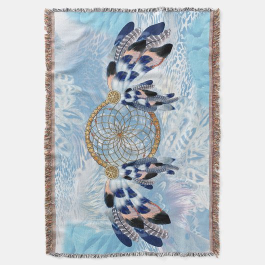 Exotic Blue Dream Catcher Home Decor Deken (Voorkant Verticaal)
