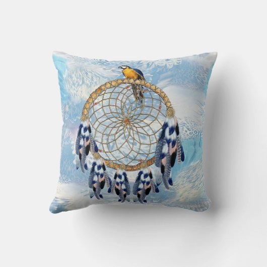 Exotic Blue Dream Catcher Home Decor Kussen (Achterkant)