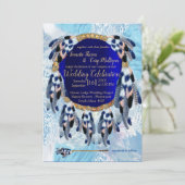 Exotic Blue Dream Catcher Huwelijksuitnodiging Kaart (Staand voorkant)