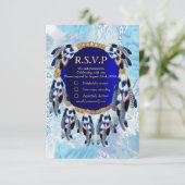 Exotic Blue Dream Catcher RSVP Kaartje (Staand voorkant)