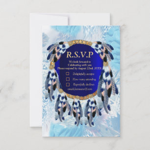 Exotic Blue Dream Catcher RSVP Kaartje